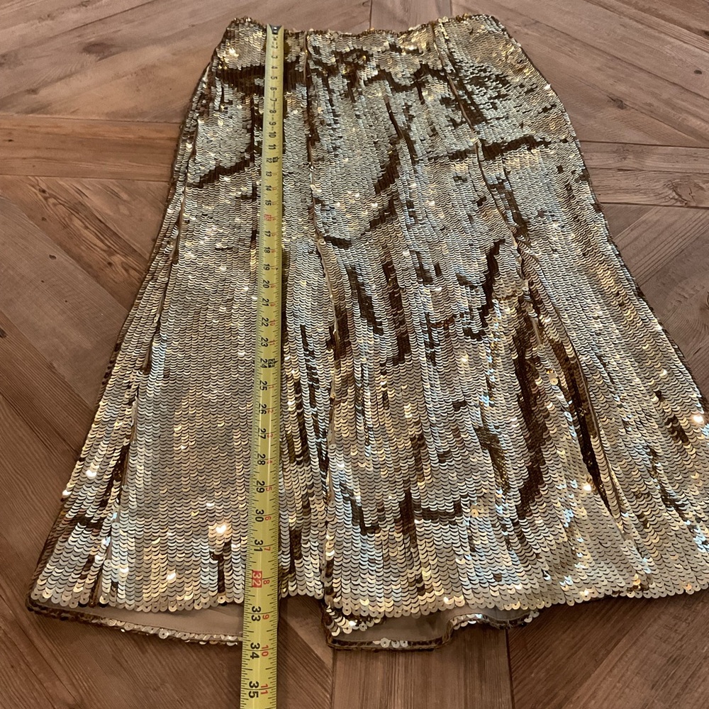 J.Crewβ Collection Gold Sequin Midi Skirt NWT - Picture 9 of 9